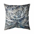 Fondo 26 x 26 in. Grey & Blue Flower-Double Sided Print Indoor Pillow FO2772762